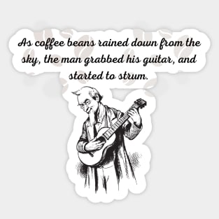 coffee bean rain, strum. Sticker